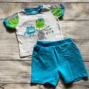 Absorba Boys Little Monster Outfit Size 6-9 mo